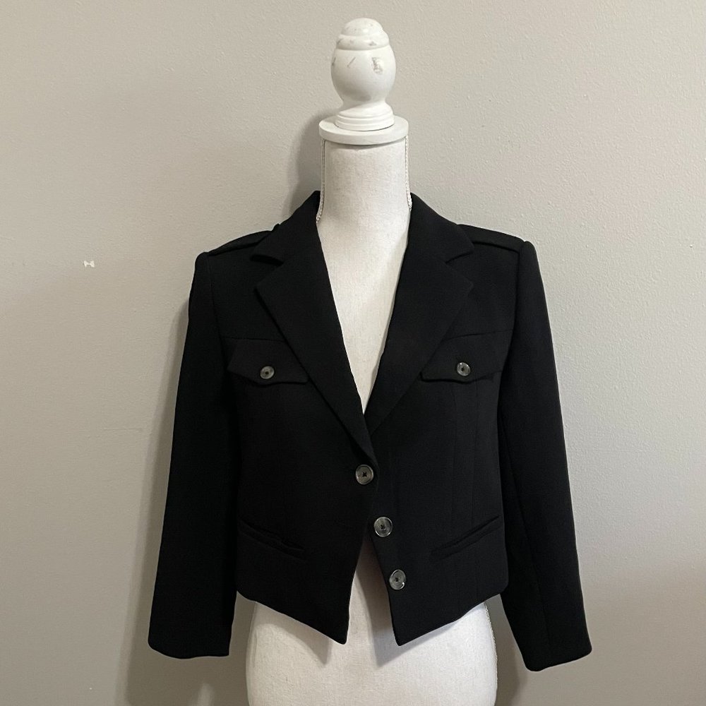 WHITE|BLACK Single Button Blazer